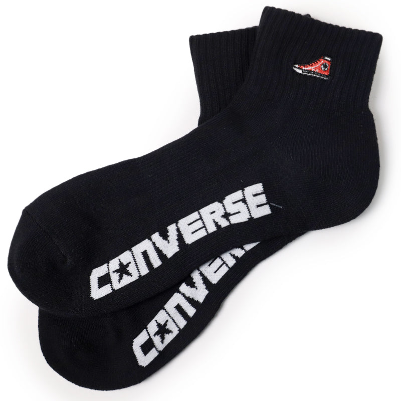 コンバース 足底パイル ショート丈 ソックス メンズ 靴下 25-27cm カジュアル シンプル 刺繍 CONVERSE ブランド 福助