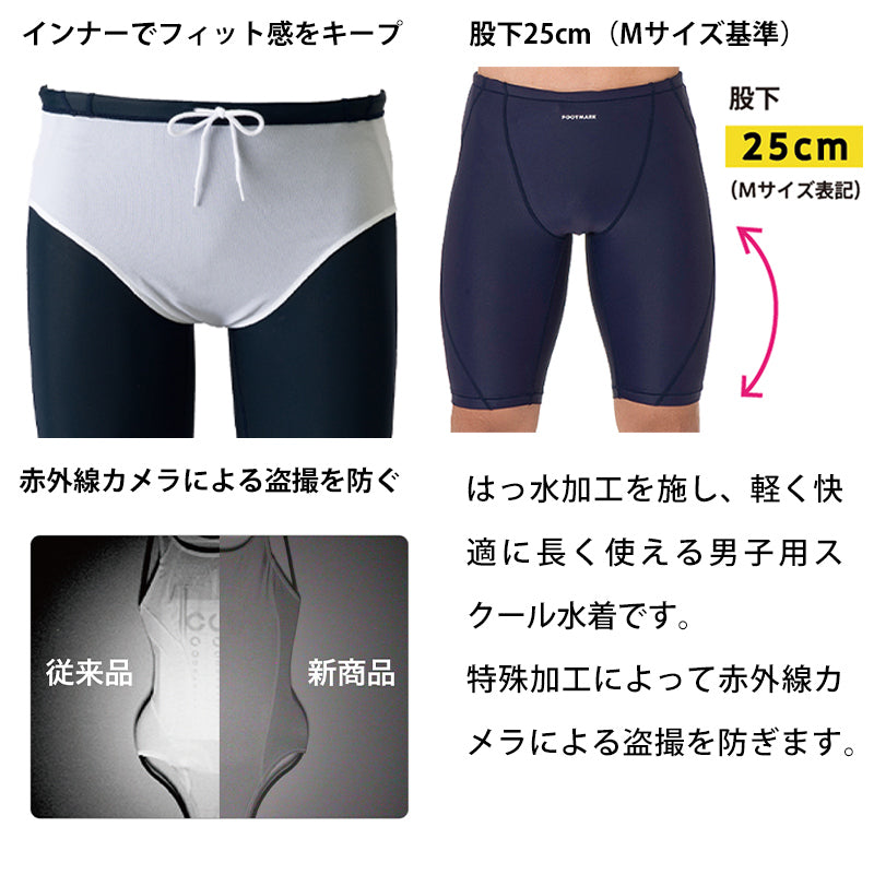 スクール水着 男の子 トランクス インナーつき UVカット 紫外線対策