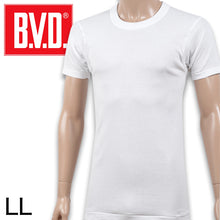 画像をギャラリービューアに読み込む, BVD インナーシャツ メンズ 半袖 綿100% tシャツ クルーネック LL インナー 下着 丸首 肌着 男性 紳士 厚め 丈夫 コットン 白 ホワイト
