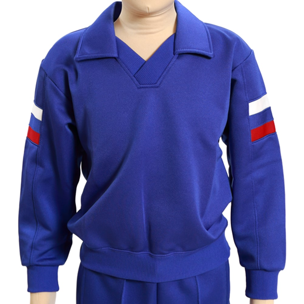ギャレックス 体操服 長袖トレシャツ 3L 男子 女子 青 ワンポイント 長そで 女の子 男の子 子供 キッズ 運動着 体育 Galax (送料無料)