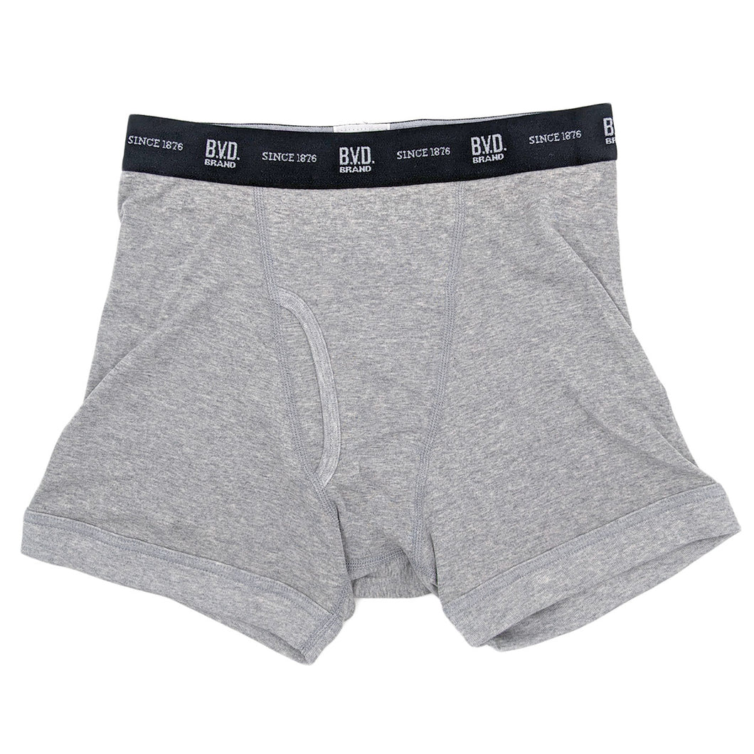 BVD メンズ ボクサーブリーフ 綿100% M～LL コットン 前開き 下着 肌着 インナー 男性 紳士 ボクサーパンツ グレー ブラック