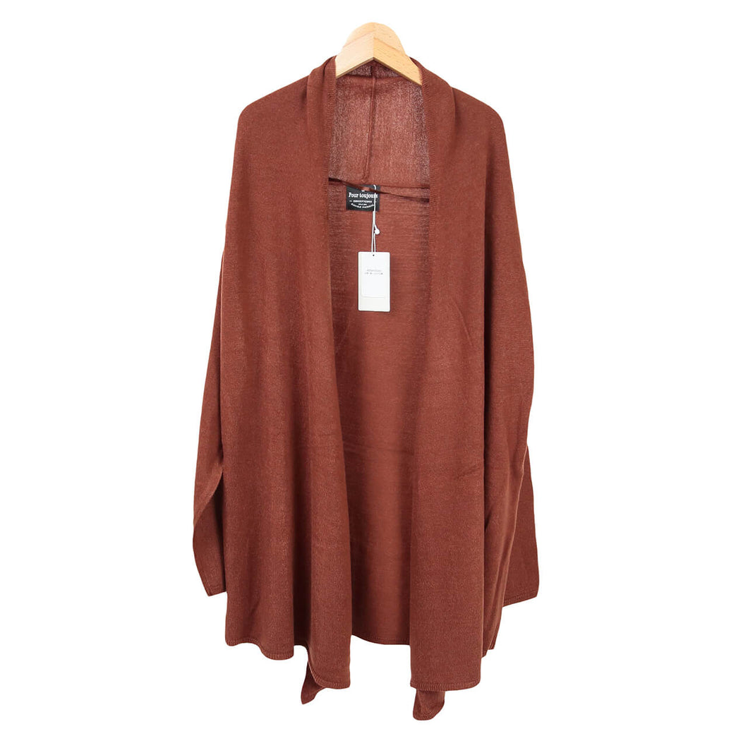 カーディガン レディース 薄手 トッパーカーディガン M-L トップス 秋服 長袖 シンプル 羽織り (在庫限り)