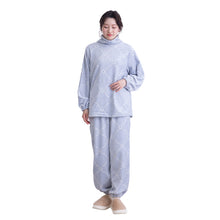 画像をギャラリービューアに読み込む, レディース パジャマ ルームウェア 上下セット 暖かい 冬 無地 毛布みたい M-L 冬 長袖 上下セット 婦人 女性  暖かい あたたかい あったかい フランネル 花柄

