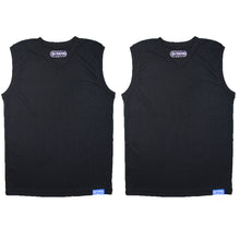 画像をギャラリービューアに読み込む, Outdoor 男の子 ハニカムメッシュ スリーブレスシャツ 2枚組 130cm～160cm (アウトドア Vネック 子供 肌着 インナー 小学生 白 黒 無地 メッシュ 130 140 150 160) (在庫限り)
