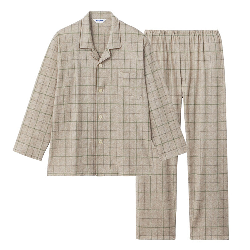 グンゼ パジャマ メンズ 綿100 日本製 S M L LL GUNZE シニア 寝巻