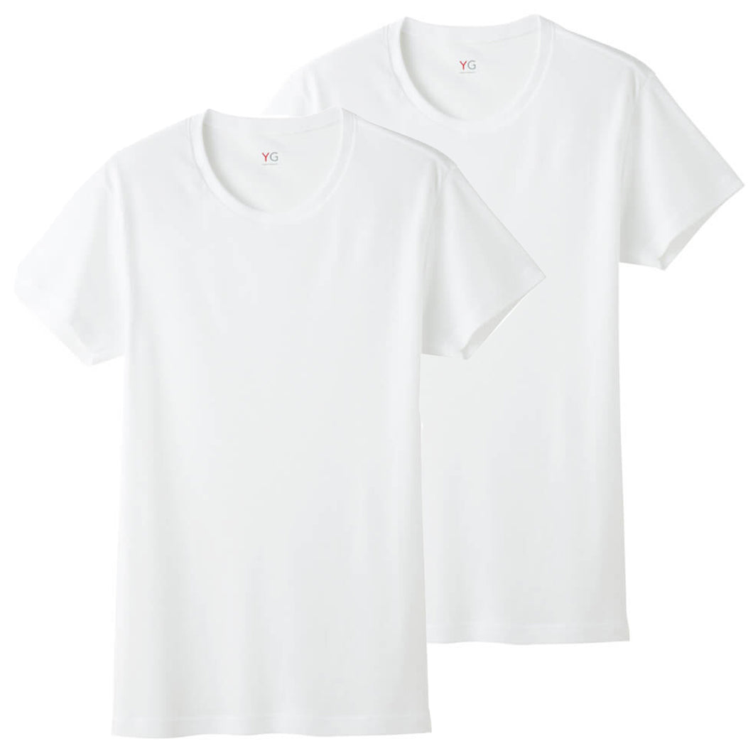 グンゼ YG tシャツ メンズ 半袖 インナー クルーネック 速乾 防臭 2枚組 M～LL GUNZE インナーシャツ 男性 紳士 下着 肌着 丸首 吸汗速乾 ムレ 抗菌防臭 ニオイ対策 M L LL