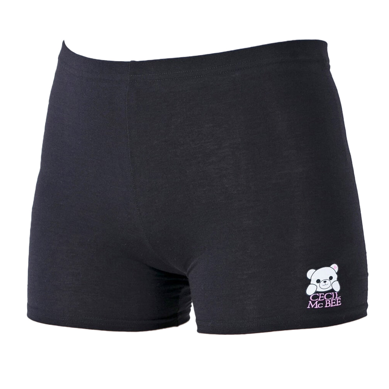 セシルマクビー 綿混1分丈スパッツ M-L・L-LL (ジュニア 黒 セシル