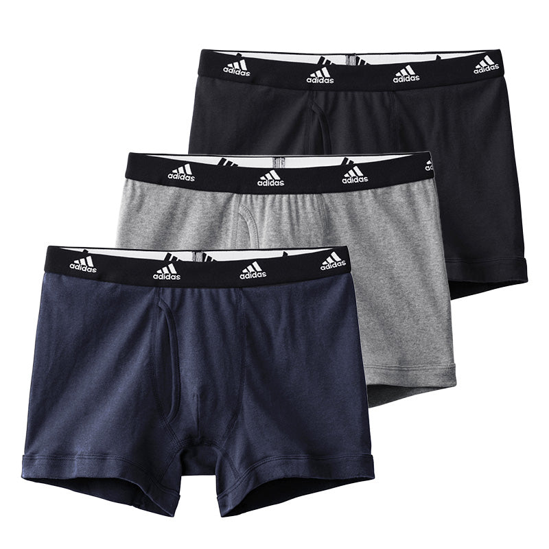 ボクサーパンツ メンズ 3枚セット 前開き 綿100 下着 adidas アディダス M～LL 3枚組 ボクサーブリーフ 綿 男性 ボクサー パンツ 前あき インナー 普段使い 洗い替え