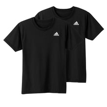 画像をギャラリービューアに読み込む, アディダス tシャツ メンズ クルーネック 半袖 インナー 2枚組 M～LL (シャツ 2枚セット 綿混 adidas グンゼ ストレッチ 丸首 速乾 ドライ 白 黒) (在庫限り)
