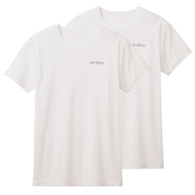 画像をギャラリービューアに読み込む, グンゼ メンズ tシャツ インナー 半袖 アンブロ クルーネック 2枚組 M～LL 下着 シャツ 肌着 インナーシャツ アンダーウェア 無地 スポーツ 運動 ジム 筋トレ シンプル 黒 白 男性 (在庫限り)
