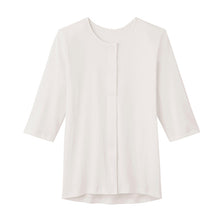 画像をギャラリービューアに読み込む, グンゼ 愛情らくらく ワンタッチ 7分袖シャツ 綿100% マジックテープ M～LL 介護 肌着 前開き レディース 女性用 下着 GUNZE インナー 介護肌着 白 大きいサイズ LL
