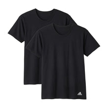 画像をギャラリービューアに読み込む, アディダス 綿100 Tシャツ メンズ 2枚組 グンゼ M L LL クルーネック 丸首 肌着 下着 インナー シャツ 2枚セット adidas gunze 白 黒 プレゼント ギフト
