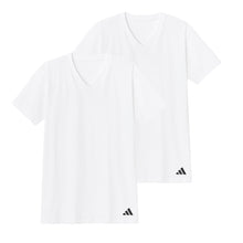 画像をギャラリービューアに読み込む, アディダス v首 Tシャツ 綿100 メンズ 2枚組 グンゼ M L LL vネック 肌着 下着 インナー シャツ 2枚セット adidas 白 黒 プレゼント ギフト
