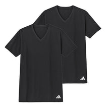 画像をギャラリービューアに読み込む, アディダス v首 Tシャツ 綿100 メンズ 2枚組 グンゼ M L LL vネック 肌着 下着 インナー シャツ 2枚セット adidas 白 黒 プレゼント ギフト
