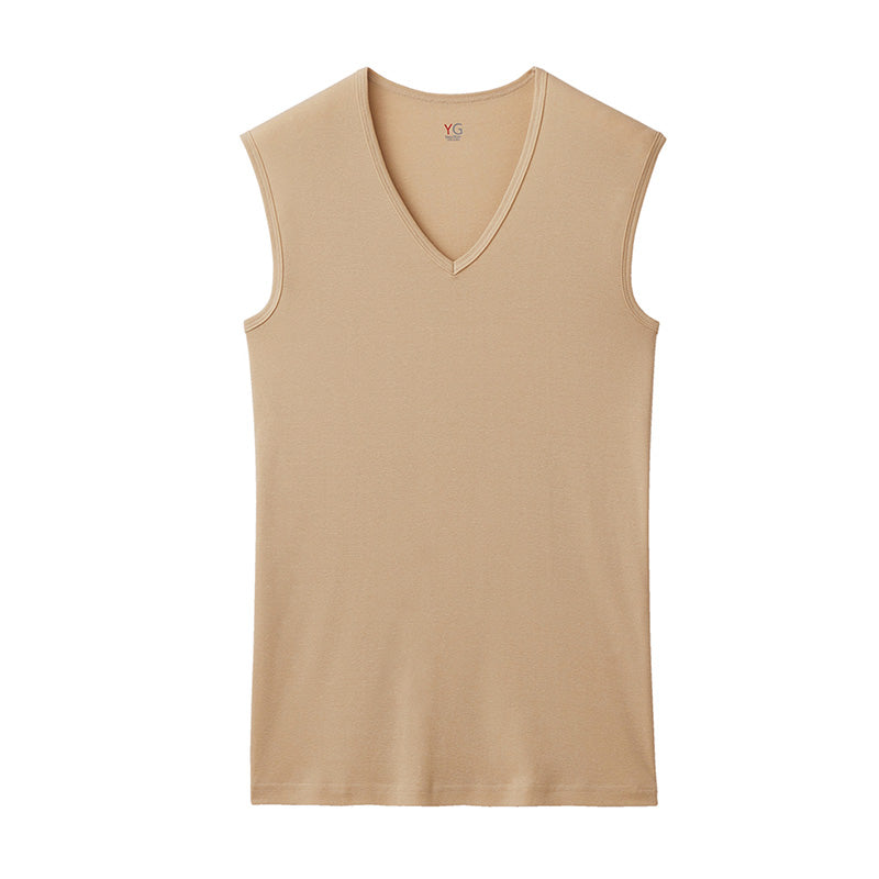 グンゼ YG tシャツ メンズ ノースリーブ スリーブレス vネック 接触冷感 綿100 M L LL v首 タンクトップ 肌着 下着 男性 紳士 インナーシャツ 夏 ビジネス インナー プレゼント ギフト 父の日 (在庫限り)