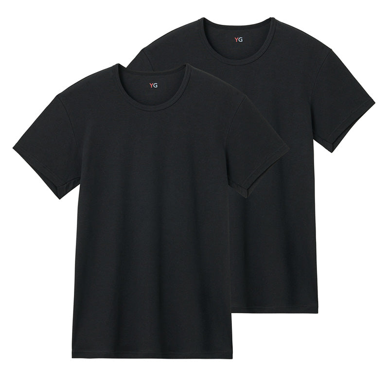 グンゼ YG 綿100 tシャツ メンズ 半袖 クルーネック 抗菌 防臭 2枚組 M L LL 丸首 GUNZE インナーシャツ 男性 紳士 下着 肌着 インナー ニオイ対策 夏 スーツ下 ビジネス ビジネスインナー オールシーズン