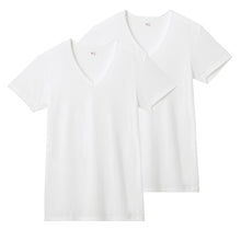 画像をギャラリービューアに読み込む, グンゼ YG tシャツ メンズ 半袖 vネック 鹿の子 抗菌 防臭 2枚組 M L LL 吸汗速乾 v首 GUNZE インナーシャツ 男性 紳士 下着 肌着 インナー ニオイ対策 夏 スーツ下 ビジネス ビジネスインナー オールシーズン
