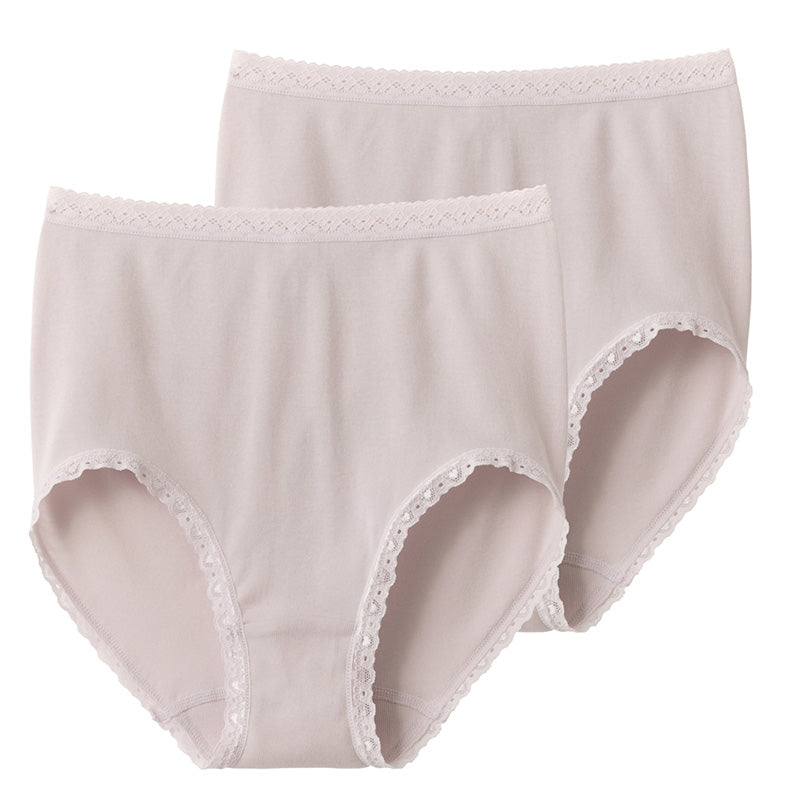 グンゼ ショーツ 綿100% レディース 2枚組 M L LL パンツ 下着 女性 深め セット 綿100 コットン 無地 肌着 婦人 インナー レース すっぽり 柔らかい ハイウエスト 2P