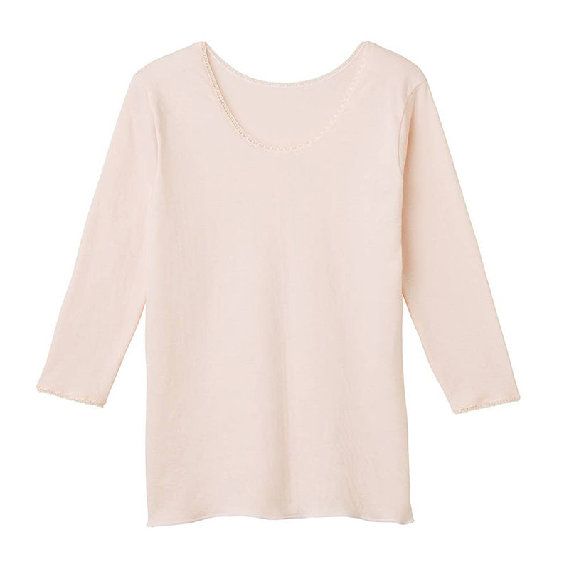 グンゼ 快適工房 婦人 あたたかい ウール混 8分袖スリーマー レディース 冬用 M L LL インナー シャツ 長袖 綿肌着 冷え対策 あったか 防寒 下着 冬 天然素材