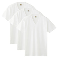 画像をギャラリービューアに読み込む, 綿100% Vネック Tシャツ 3枚組 メンズ 半袖 インナーシャツ 脇縫いなし 大きいサイズ 3L 天竺 肌着 V首 コットン パックT 3P 無地 シンプル ベーシック 通年 洗い替え まとめ買い 紳士 下着 男性用インナー G.T.HAWKINS GTホーキンス ホーキンス
