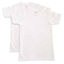 画像をギャラリービューアに読み込む, HANES BOYS 綿100% Tシャツ 2枚組 130cm～160cm (子供 下着 男の子 キッズ インナー 半袖 tシャツ ジュニア 肌着 綿 シャツ 140 150 160 白 無地) (在庫限り)
