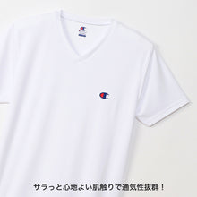 画像をギャラリービューアに読み込む, Champion メンズ Tシャツ メッシュ Vネック M～LL チャンピオン インナー シャツ 半袖 下着 男性 紳士 肌着 トップス 吸汗 速乾 V首

