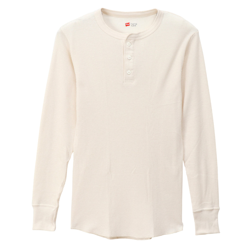 ヘインズ 長袖 メンズ サーマル シャツ インナー M～LL (下着 暖かい 秋 冬 hanes トップス クルーネック ヘンリーネック) (在庫限り)