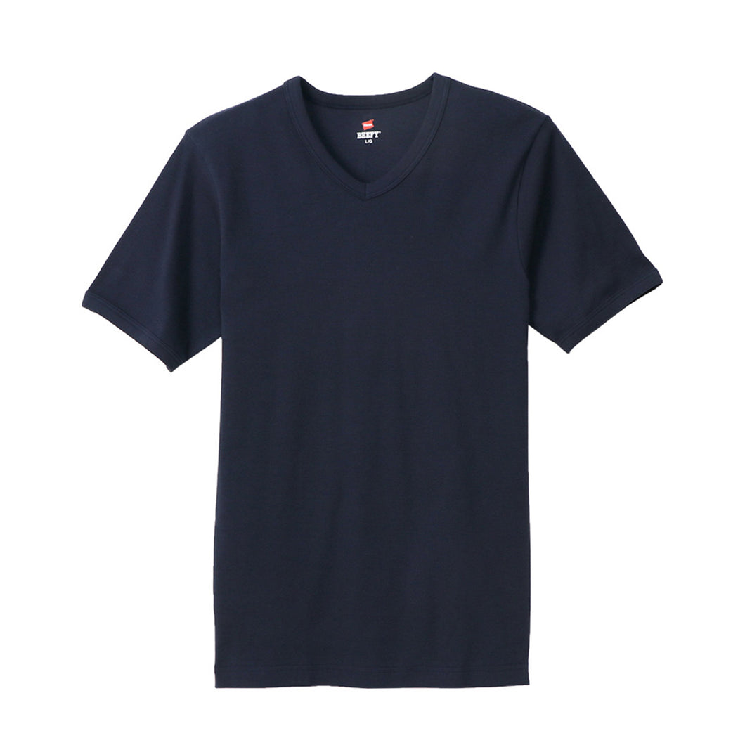 ヘインズ BEEFY-T ビーフィー リブVネックTシャツ S～XL (Hanes tシャツ メンズ 無地 肌着 半袖 下着 綿 コットン インナー 男性 hanes S M L XL パックT