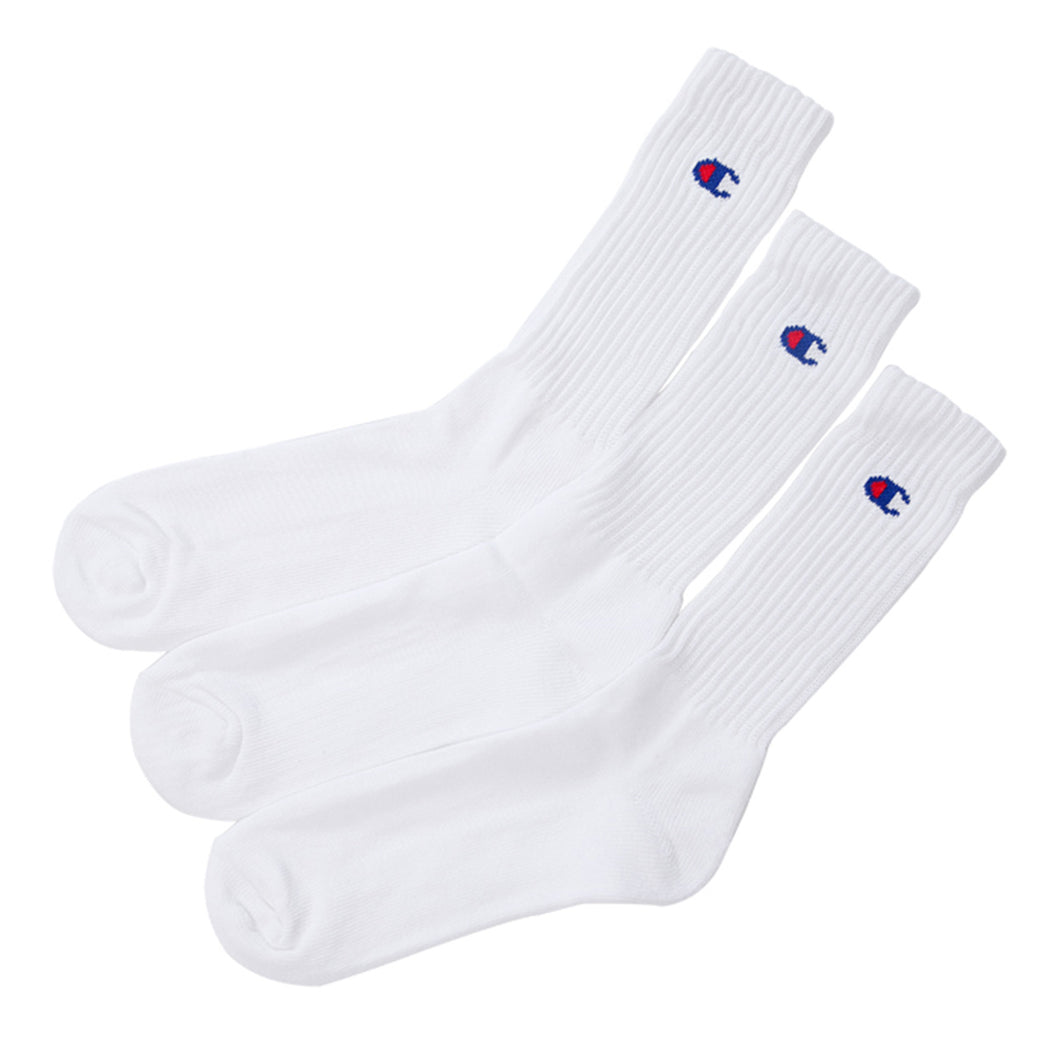Champion ハーフパイル フルレングスソックス 3足セット S：23-25cm～L：27-29cm (チャンピオン セット 丈夫 厚手 厚地 綿 ワンポイント スポーツ ガテン Champion)