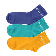 画像をギャラリービューアに読み込む, チャンピオン 靴下 レディース 綿混 クォーターレングス ソックス 3足組 ワンポイント 23-25cm champion 女子 女の子 女性 ショートソックス 3足セット 靴下
