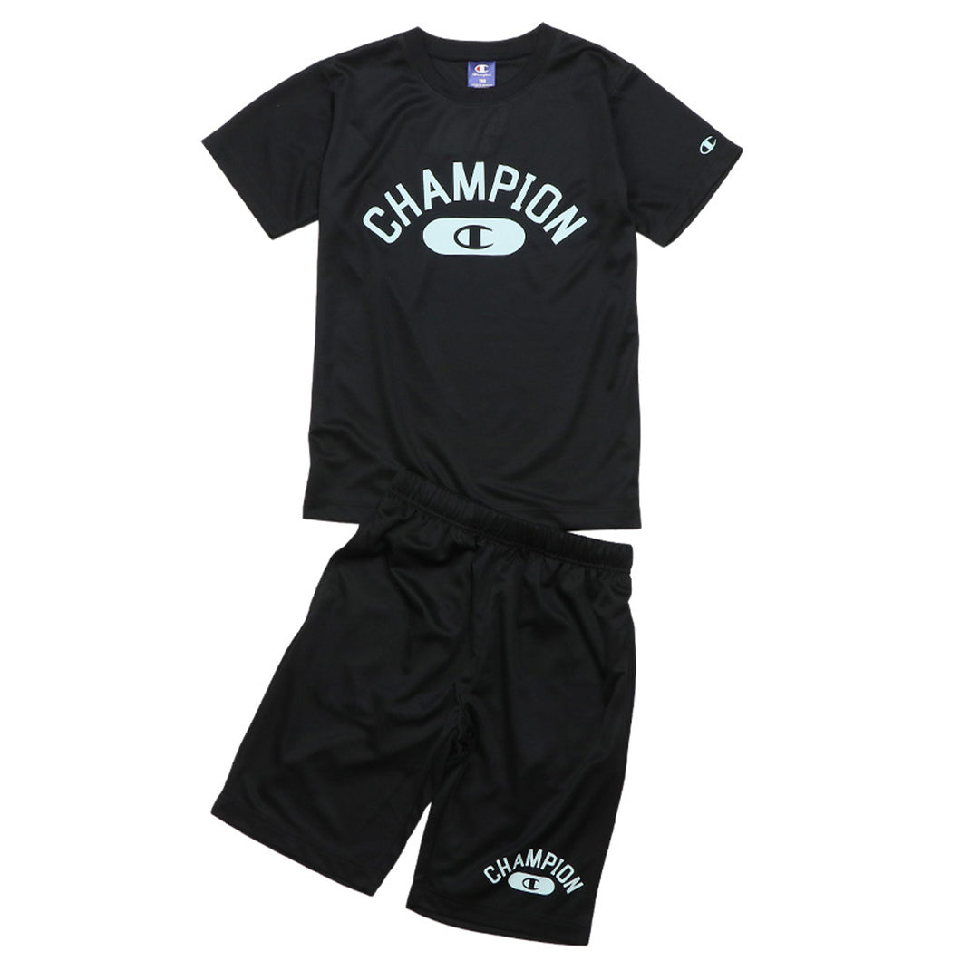 キッズ 女の子 tシャツ ハーフパンツ 上下セット 半袖 短パン 半ズボン 130cm～160cm champion 130 140 150 160 吸汗速乾 スポーツ 子供 チャンピオン (在庫限り)