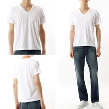 画像をギャラリービューアに読み込む, ヘインズ tシャツ メンズ 綿100% 半袖 vネック インナー 下着 2枚組 S～XL hanes ジャパンフィット 紳士 肌着 男性 インナーシャツ v首 コットン 綿 無地 S M L LL
