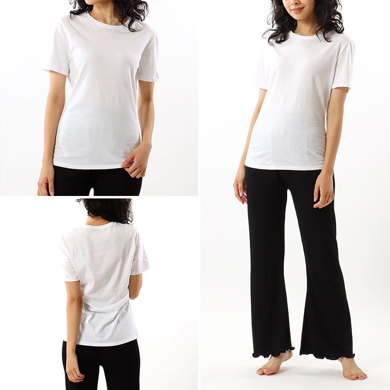 ヘインズ tシャツ レディース コットン100％ 綿100 丸首 下着