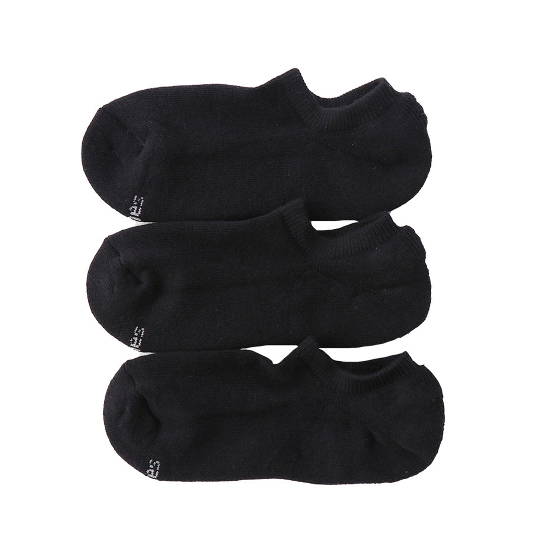 ヘインズ ソックス メンズ くるぶし 靴下 黒 3足組 23-25cm～27-29cm hanes 紳士 くつ下 スニーカー丈 綿混 足底クッション ハーフパイル コットン (在庫限り)