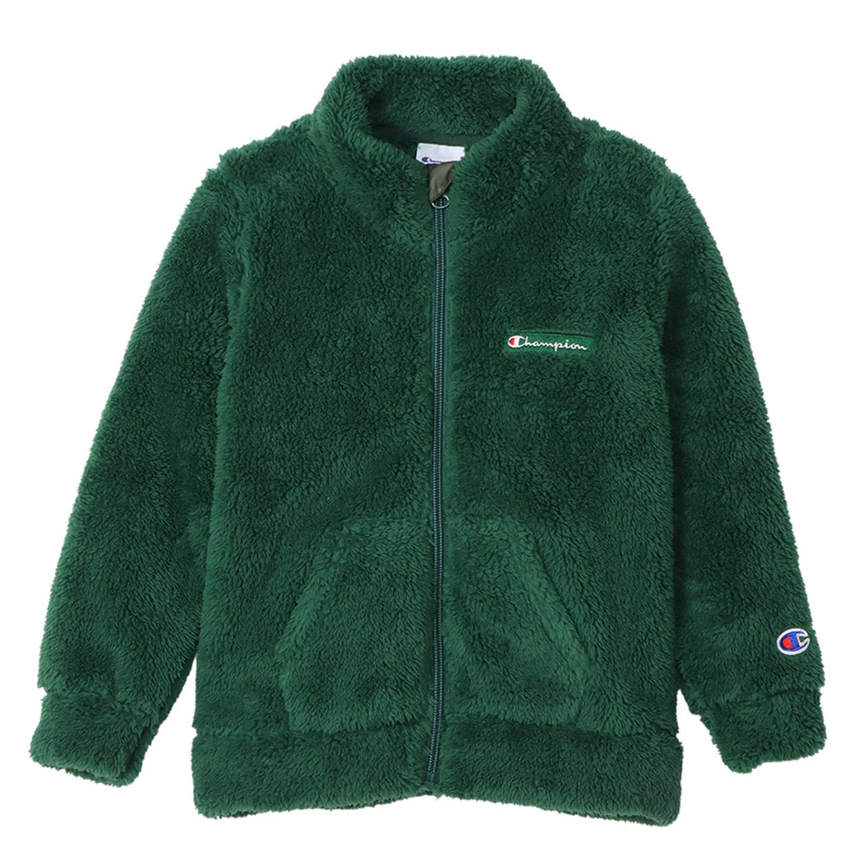 チャンピオン フリース ジャケット キッズ 裏起毛 ジップアップ 黒 赤 