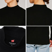画像をギャラリービューアに読み込む, ヘインズ 長袖 シャツ 綿100% メンズ インナー tシャツ トップス 秋冬 裏起毛 ハイネック M L XL 暖かい あったか コットン インナーシャツ
