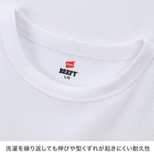 画像をギャラリービューアに読み込む, ヘインズ BEEFY ビーフィー メンズ サーマル クルーネック ロングスリーブ S～XL Hanes ワッフル生地 ヘビーウェイト トップス 長袖Tシャツ 男性 丈夫 無地 BEEFY-T
