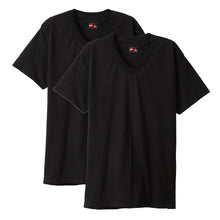画像をギャラリービューアに読み込む, メンズ 半袖 シャツ tシャツ Vネック Hanes ビジカジ魂 2枚組 M～LL (V首 ヘインズ 綿100% Tシャツ 白 黒 無地 カジュアル HANES) (在庫限り)
