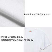 画像をギャラリービューアに読み込む, ヘインズ シャツ メンズ Vネック Tシャツ 2枚組 ビズ魂 3L～5L (Hanes 男性 紳士 抗菌防臭 吸汗速乾 V首 半袖 長め丈 大きいサイズ 大きめ 3L 4L 5L) (在庫限り)
