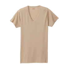画像をギャラリービューアに読み込む, ヘインズ シャツ ビズ魂 メンズ 深Vネック Tシャツ 2枚組 M～LL (Hanes BIZ DAMASHII 抗菌防臭 吸汗速乾 深V 長め丈) (在庫限り)
