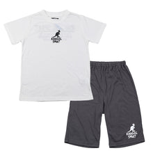 画像をギャラリービューアに読み込む, キッズ パジャマ 半袖 半ズボン 男の子 カンゴール 130 140 150 160 cm 子供 春 夏 ルームウェア 部屋着 上下セット セットアップ ジュニア 子供服 黒 ブラック 白 ホワイト (在庫限り)
