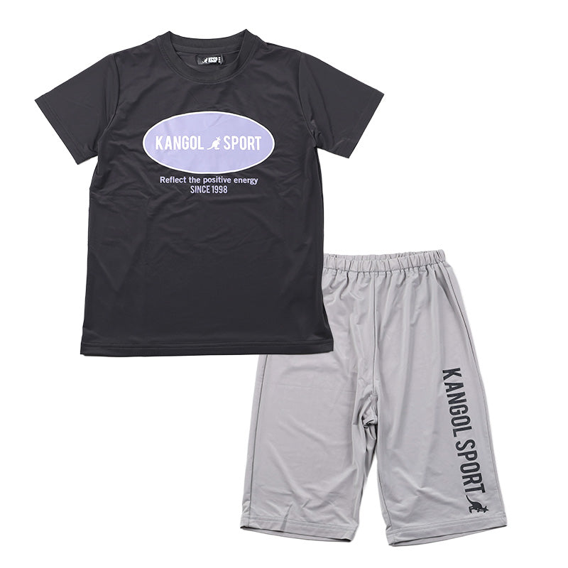 キッズ パジャマ 半袖 半ズボン 男の子 カンゴール 130 140 150 160 cm 子供 春 夏 ルームウェア 部屋着 上下セット セットアップ ジュニア 子供服 水色 ブルー 灰 グレー (在庫限り)