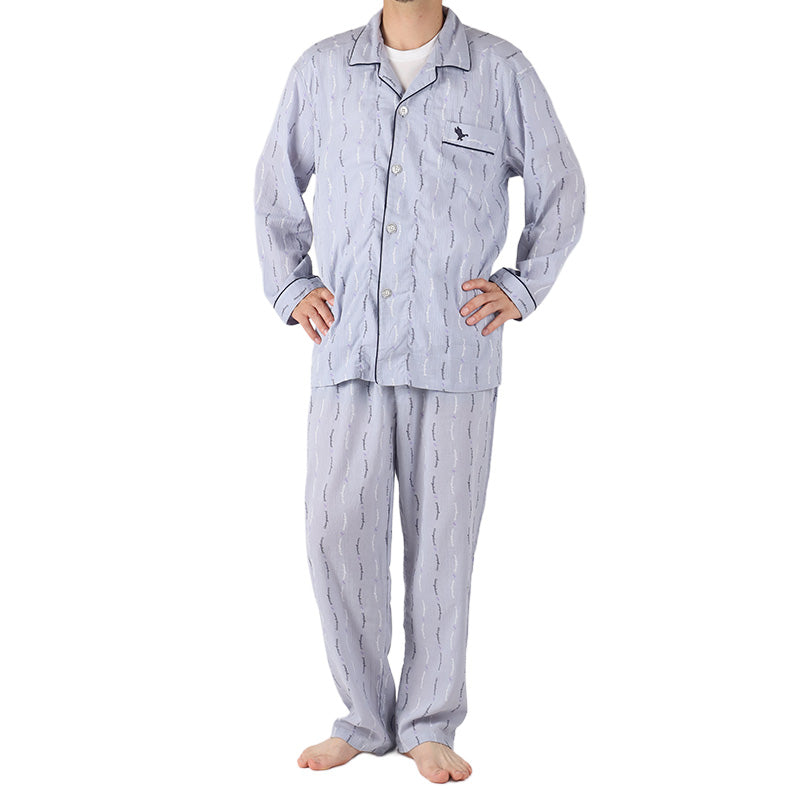 パジャマ 綿100 メンズ 涼しい 夏 長袖 大人 M L LL georgekent