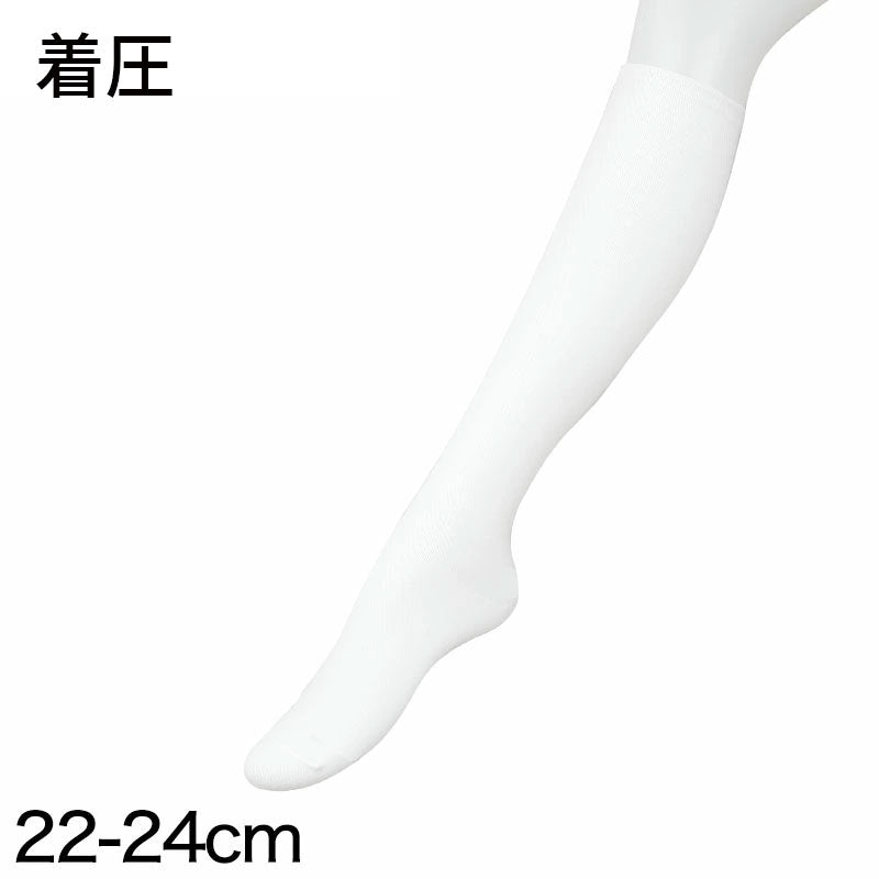 白 ハイソックス 着圧 靴下 レディース 22-24cm 着圧ソックス 女子