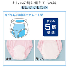 画像をギャラリービューアに読み込む, 吸水ショーツ パッド付き 漏れ防止 綿100 日本製 2枚組 M～LL 介護用 失禁パンツ 失禁ショーツ 吸水 大失禁 尿漏れ おねしょ オムツ コットン (送料無料) (取寄せ)
