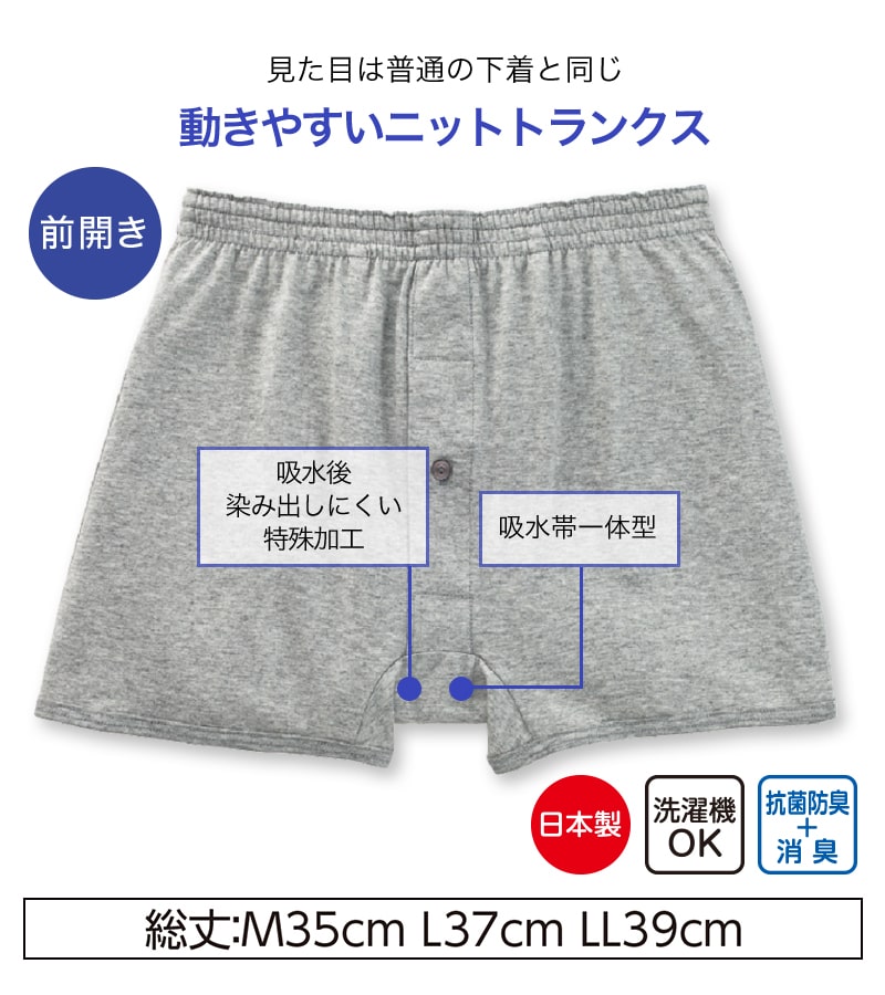 Suteteko 紳士 30cc対応 安心快適ニットトランクス 前あき M～LL