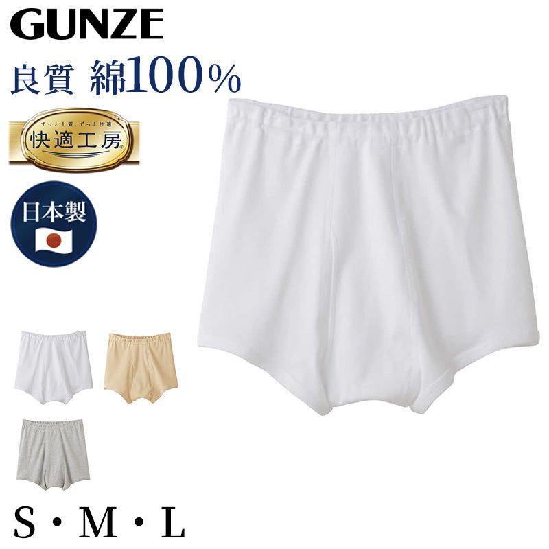 グンゼ 快適工房 紳士 トランクス 前あき S M L メンズ GUNZE 綿