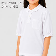 画像をギャラリービューアに読み込む, スクールポロシャツ 女の子 半袖 5分袖 吸汗速乾 ポリエステル ポロシャツ 140-160cm キッズ ジュニア ガールズ 学校 制服 通学 体育 授業 小学生 中学生 スクールウェア 制服ポロシャツ ゆったり 脇幅 動きやすい 大きめボタン 名札テープ
