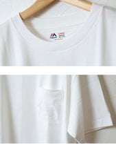 画像をギャラリービューアに読み込む, Tシャツ メンズ 半袖 インナー シャツ ポケット 2枚組 S～XL tシャツ 綿100% トップス 厚地 クルーネック 無地 黒 (在庫限り)
