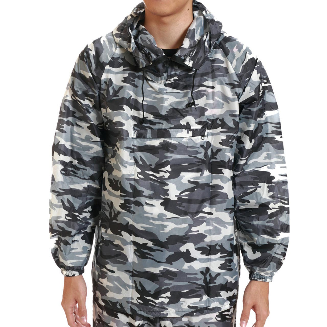 カジメイク 撥水加工 男女兼用 迷彩ヤッケ M～LL (雨具 カッパ 撥水) (ワーキング) (取寄せ)